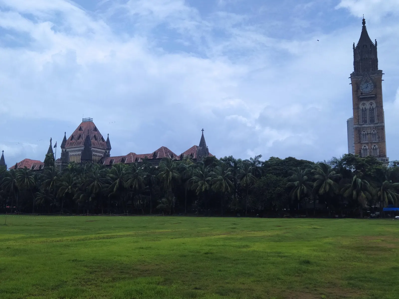 Bombay High Court: Bombay High Court and Rajabai Clock Tower from Oval Maidan, Mumbai