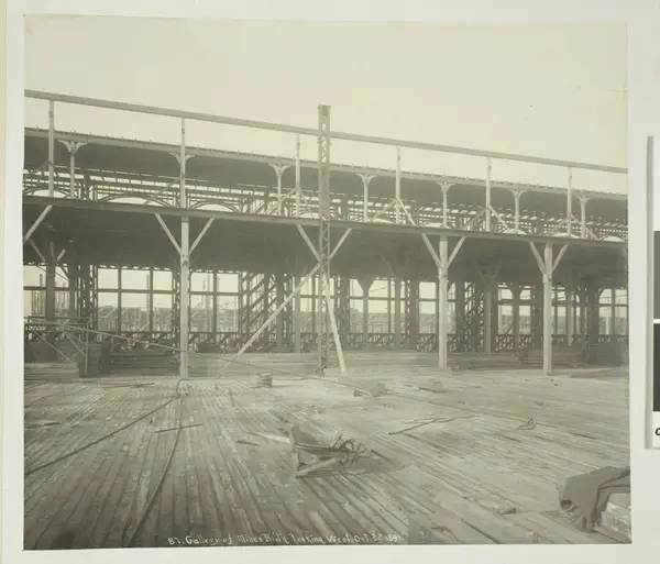 Mines Building gallery construction looking west Arnold view
