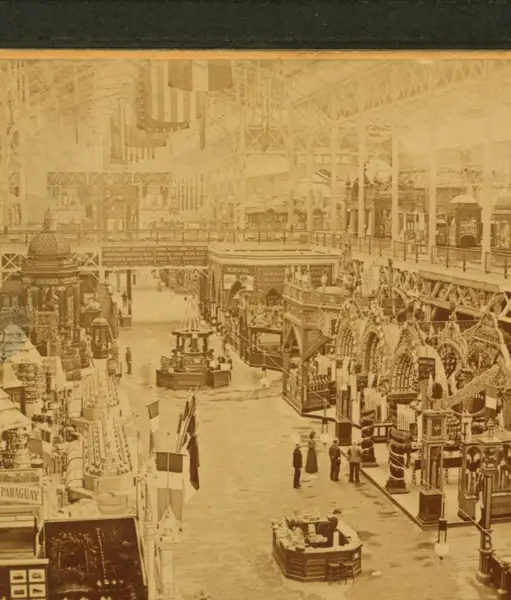 General view of the interior of Agricultural building, Columbian Exposition