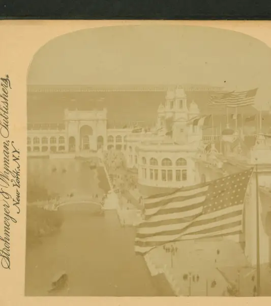 Bird's-eye view from Transportation building, World's Fair, Chicago, U.S.A