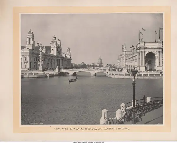 View North, between Manufacturers and Electricity Buildings, William Henry Jackson
