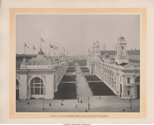 View Looking North Between Mines and Electricity Buildings, William Henry Jackson