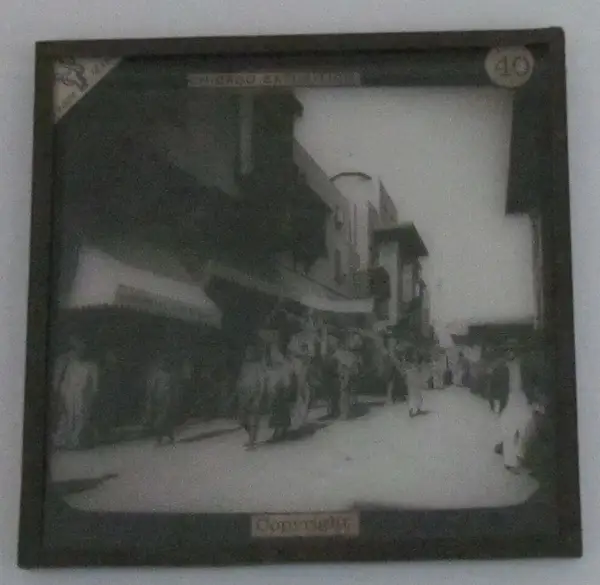 Parade down Cairo street magic lantern slide