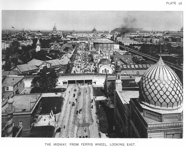 The Midway, From Ferris Wheel, Looking East — Official Views Of The World's Columbian Exposition —