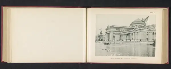 Gezicht op het Palace of Fine Arts op de World's Columbian Exposition in Chicago in 1893 Palace of Fine Arts (titel op object), RP-F-2001-7-897-60