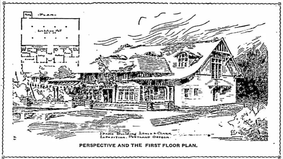 Main exhibit palaces: Idaho Building, Lewis and Clark Centennial Exposition, 1905