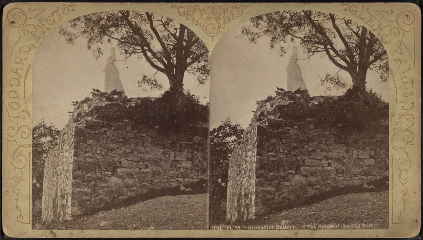 Fort Ticonderoga: Fort Ti (Ticonderoga), Grenadier Battery. "The spirit of the old fort.", by Stoddard, Seneca Ray, 1844-1917 , 1844-1917
