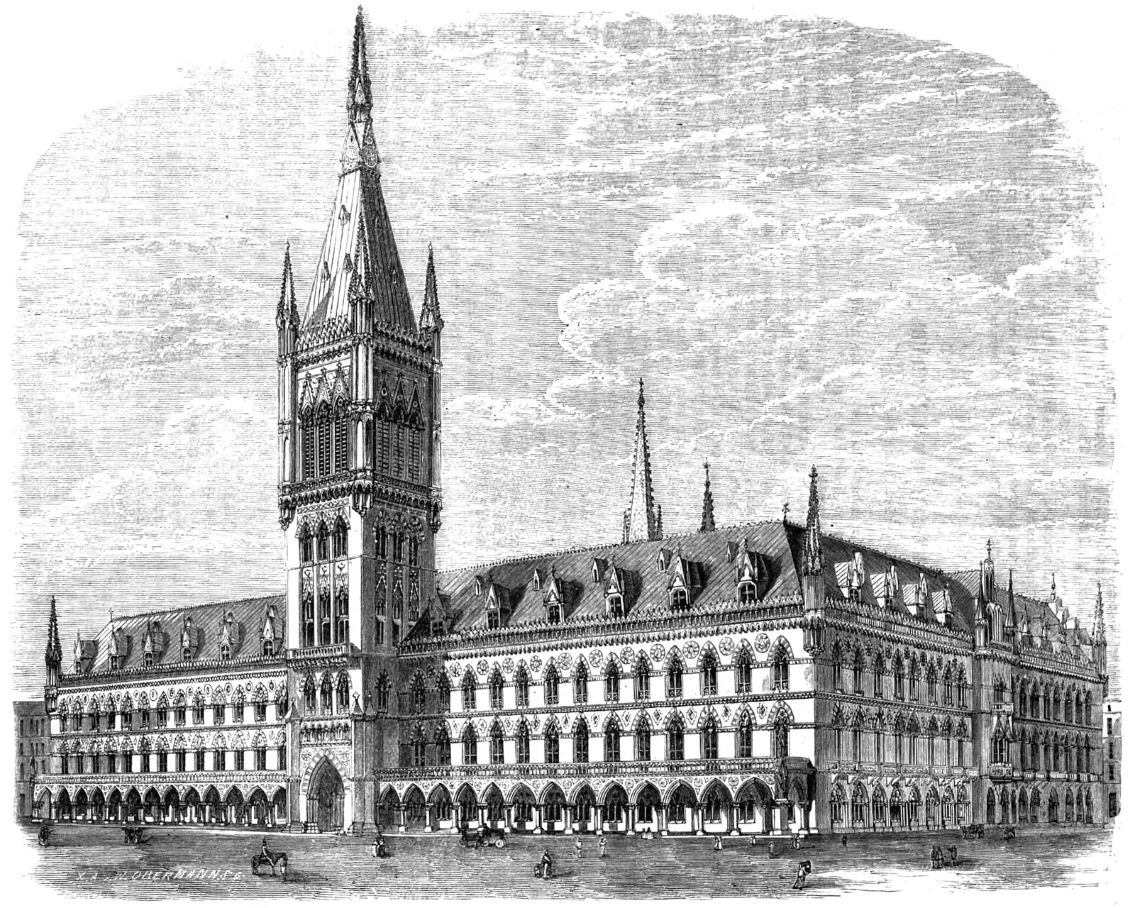 Hamburg City Hall: Die Gartenlaube (1856) b 189