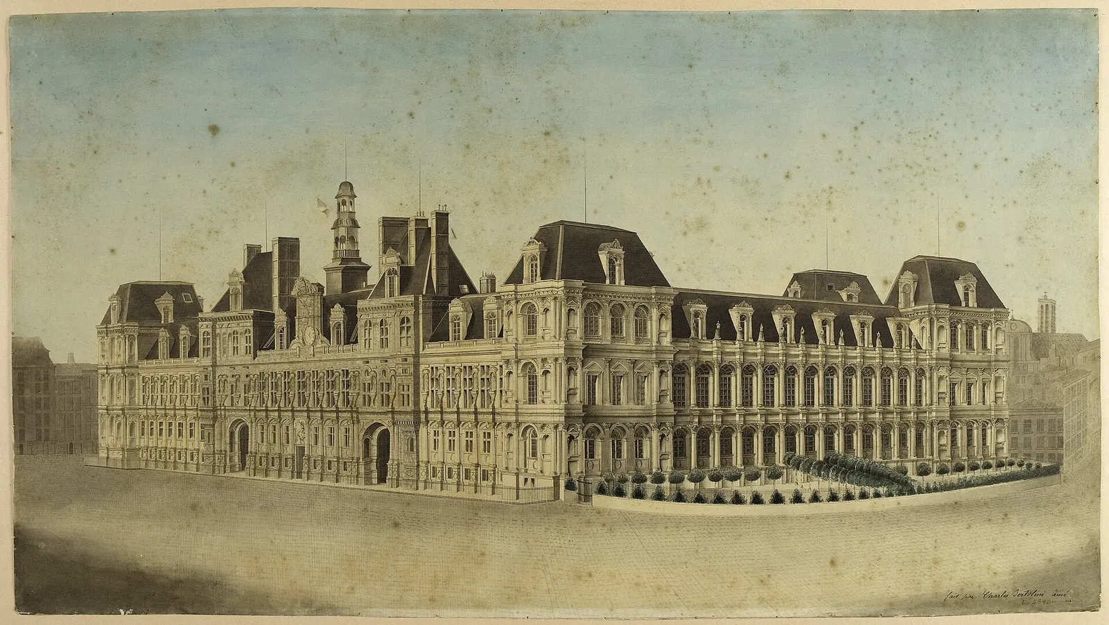 Hôtel de Ville: L'Hôtel de Ville de Paris en 1845, D.4390