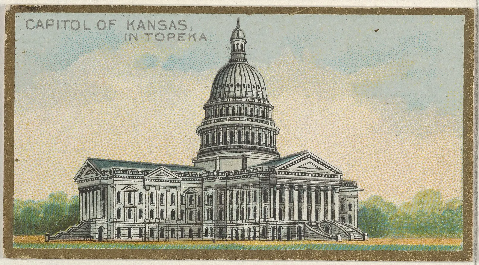 Kansas State Capitol: Capitol of Kansas in Topeka, from the General Government and State Capitol Buildings series (N14) for Allen & Ginter Cigarettes Brands MET DP834754