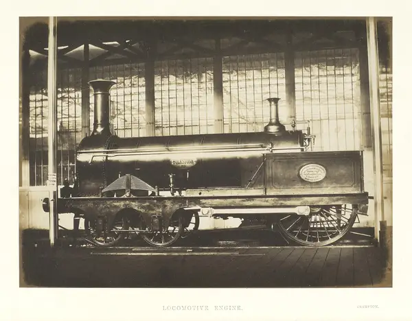 The locomotive 'Folkestone' on display, Talbot, 1851