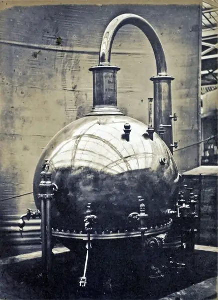 Vacuum sugar-boiling apparatus on display, Talbot, 1851
