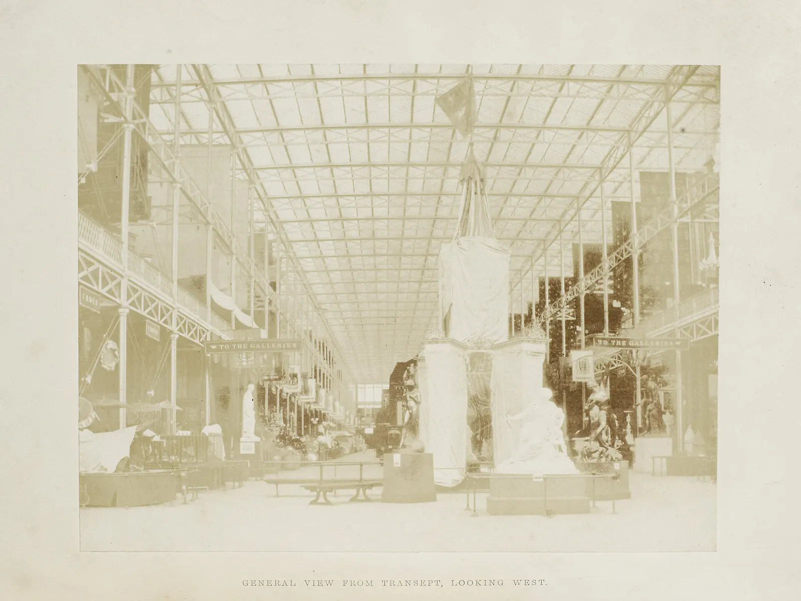 The Great Exhibition: Great Exhibition, Transept looking west, HF Talbot, 1851