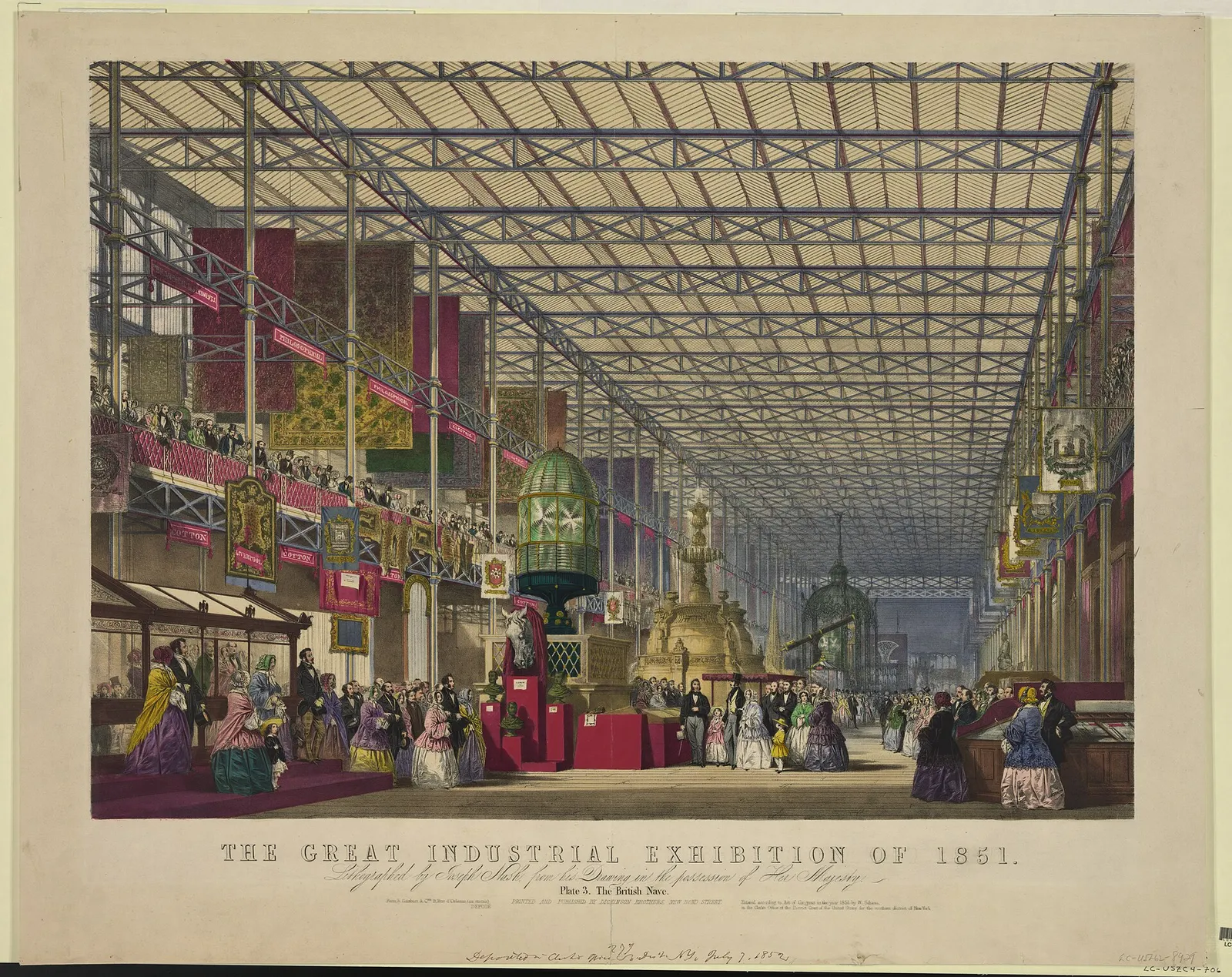 The Great Exhibition: The great industrial exhibition of 1851. Plate 3. The British nave LCCN2003665158