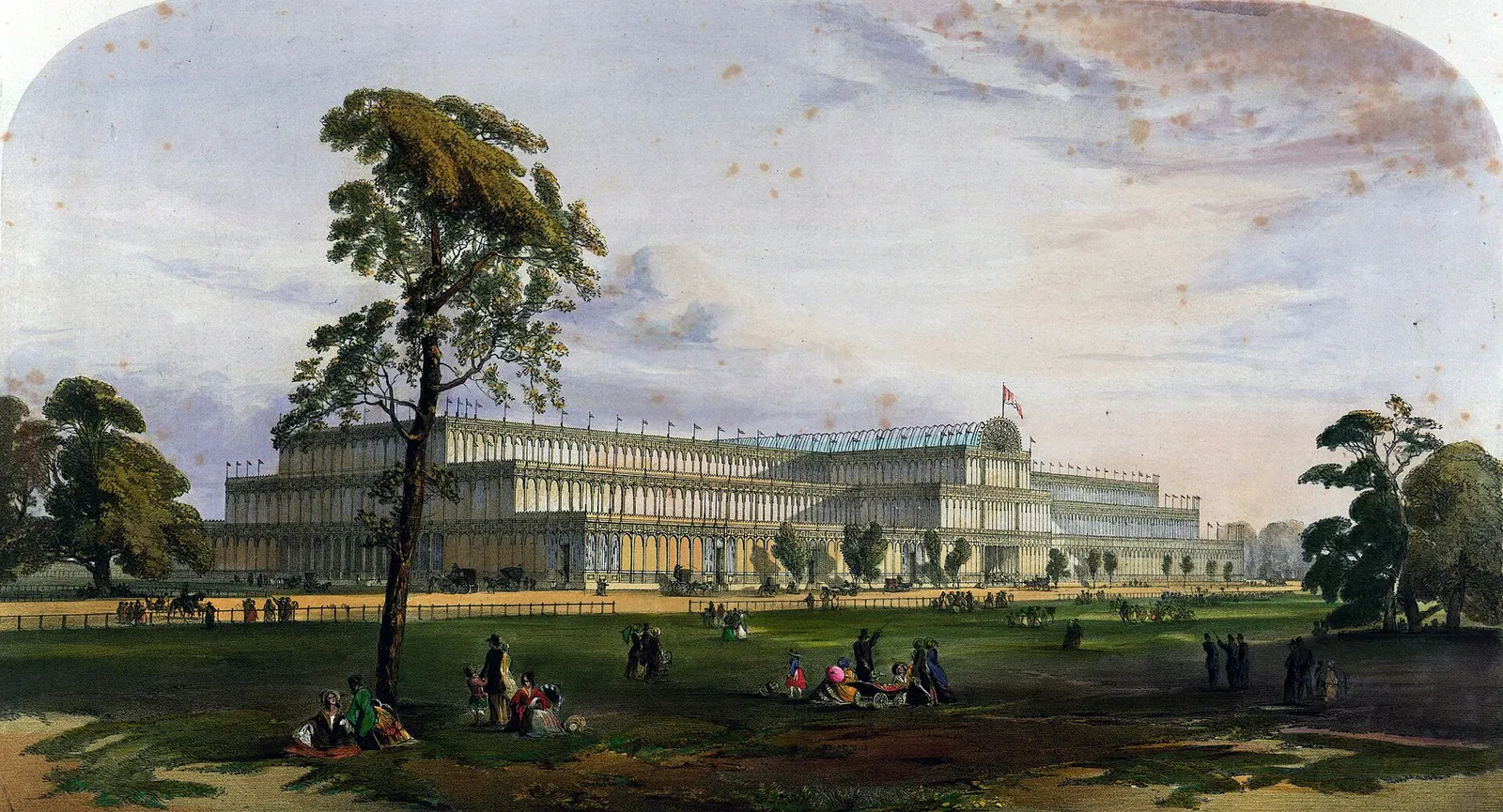 The Great Exhibition: Crystal Palace from the northeast from Dickinson's Comprehensive Pictures of the Great Exhibition of 1851. 1854