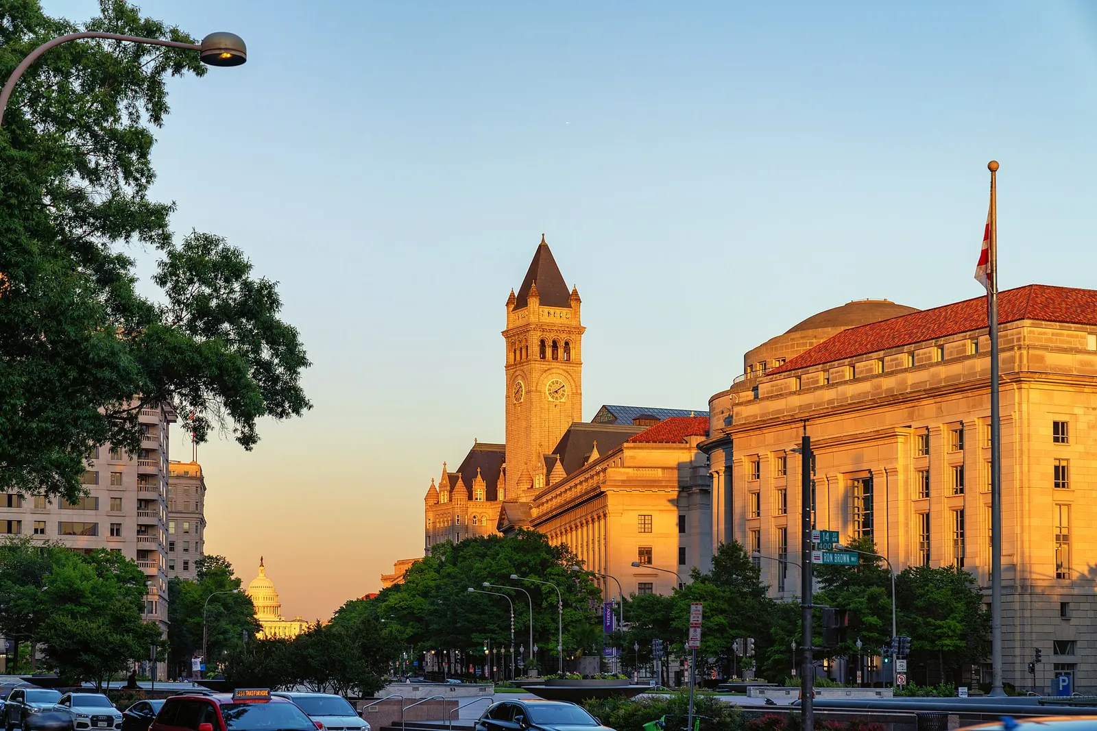 Old Post Office: Freedom Plaza and the U.S. Capitol at Golden Hour - Washington D.C. (53767257839)