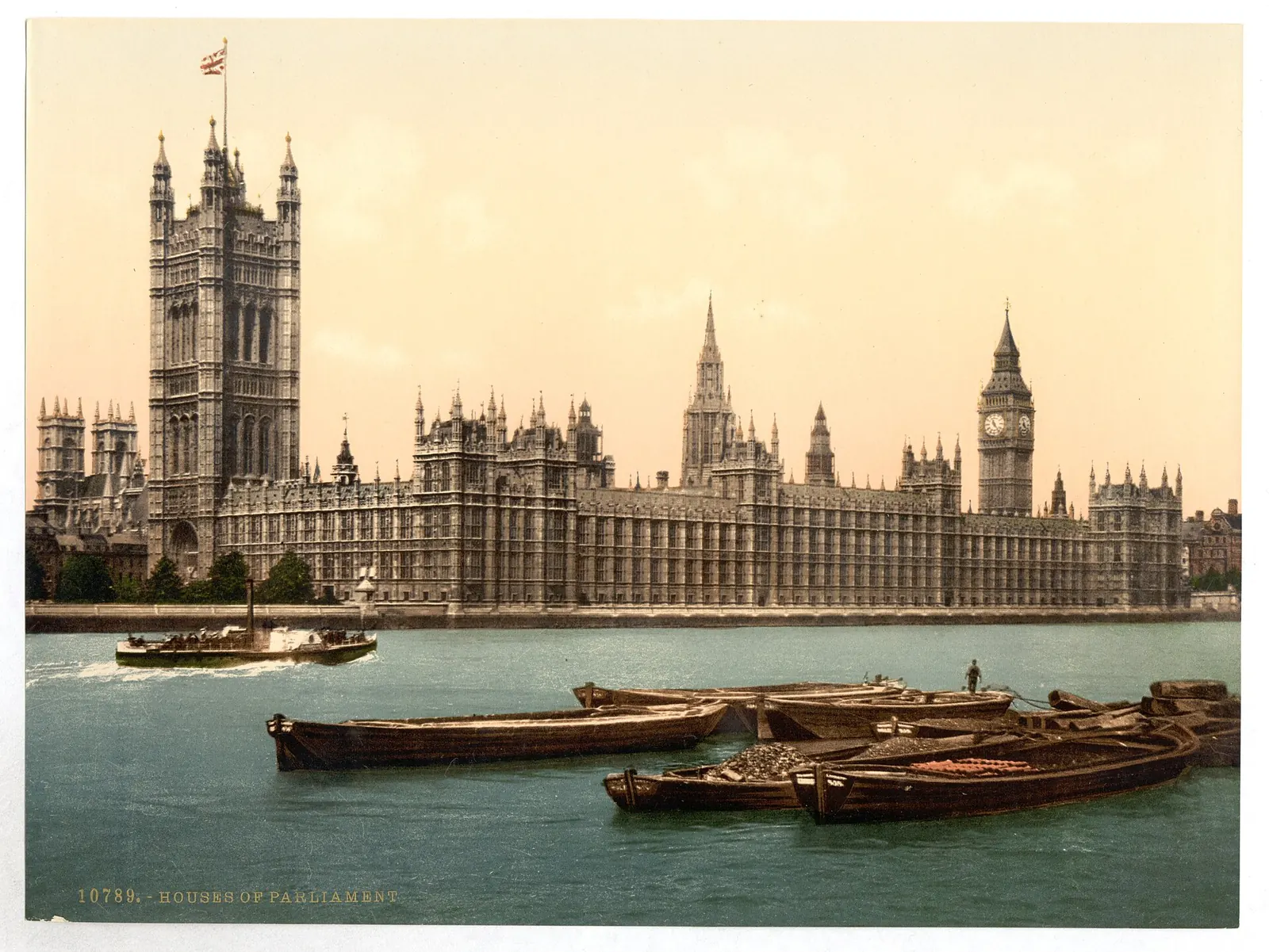 Palace of Westminster: Houses of Parliament from the river, London, England-LCCN2002696921