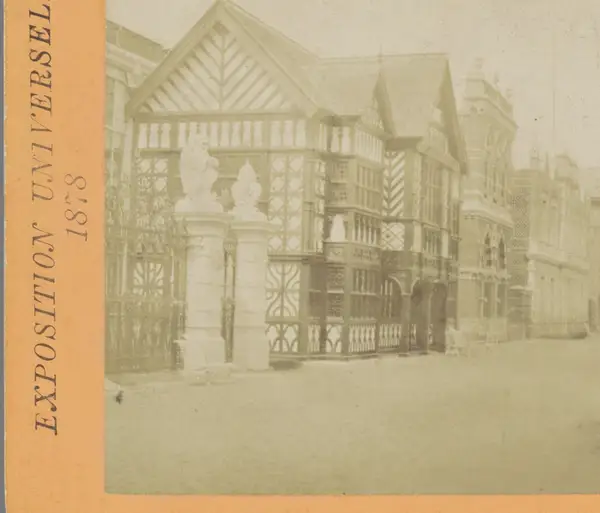 Het Engelse paviljoen op de Wereldtentoonstelling van 1878 Section Anglaise Exposition Universelle 1878 (serietitel op object)