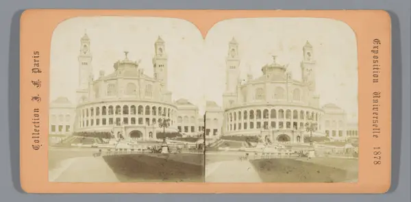 Het Palais du Trocadéro tijdens de Wereldtentoonstelling van 1878 Trocadéro Exposition Universelle 1878 (serietitel op object)