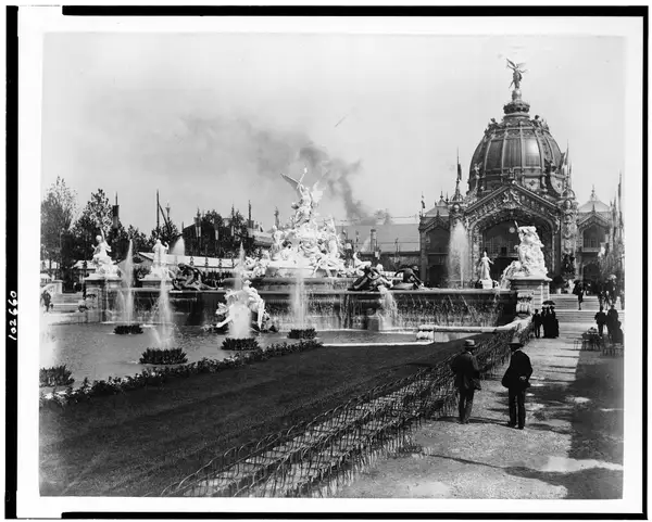Fountain Coutan with the Central Dome in the background, Paris Exposition, 1889