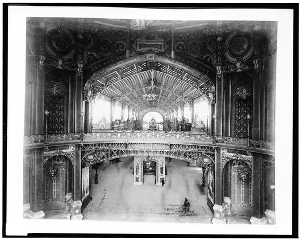Central Dome, interior view, looking toward the Gallery of Thirty Meters, Paris Exposition, 1889