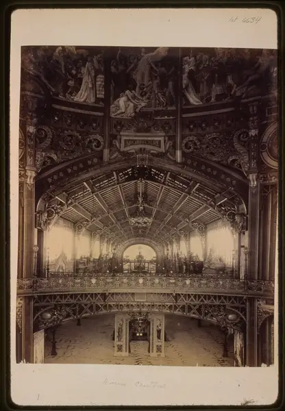 Interior of the Central Dome, with a view toward the Gallery of Thirty Meters, Paris Exposition, 1889