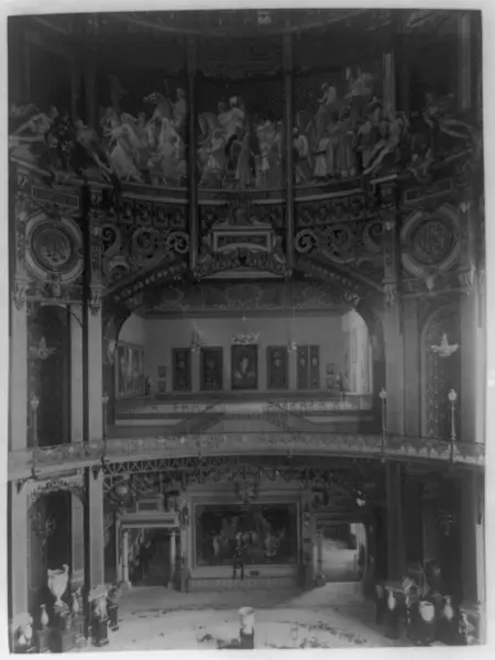 Interior of the Central Dome exhibit area, Paris Exposition, 1889