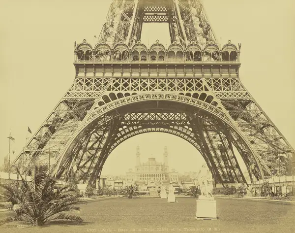 Base of the Eiffel Tower and the Trocadéro, photographed by Adolphe Block, about 1889