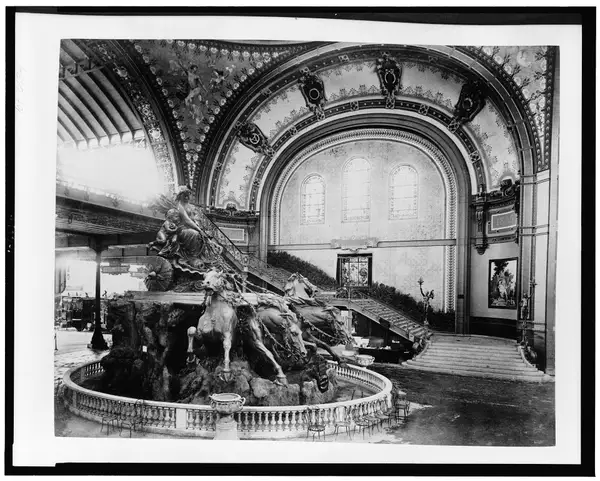 Grand Vestibule and Fountain Bartholdi in the Gallery of Machines, Paris Exposition, 1889