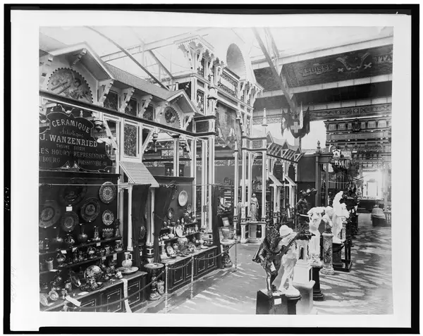 Entrance to the Swiss exhibit, Paris Exposition, 1889