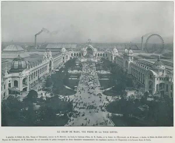 Le Champ de Mars, vue prise de la Tour Eiffel, 1900 Paris World Fair