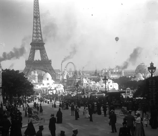 Exposition Paris 1900 - panorama pris du Trocadéro sur l'exposition