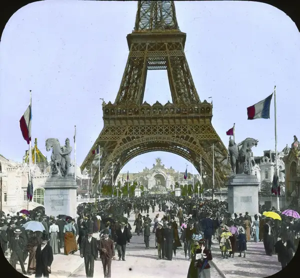 Paris Exposition- Pont d'Jena toward Chateau of Water, view from the, Paris, France, 1900 -correction- Pont d'Iena