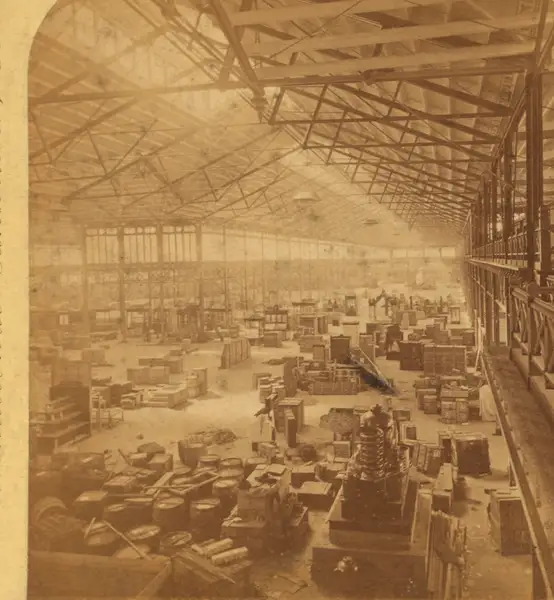 Main building, North Ave., looking west, April 6