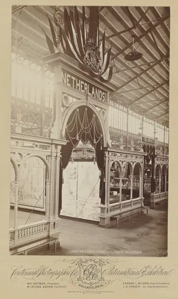 Netherlands (Dutch) pavilion in the Main Building of the Centennial Exposition in Philadelphia in