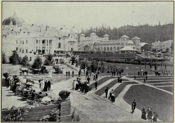 Idaho Building, View from the Terrace, Lewis and Clark Centennial Exposition