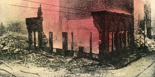 1906 Dundee fire, 1906: 1906 Dundee Fire postcard