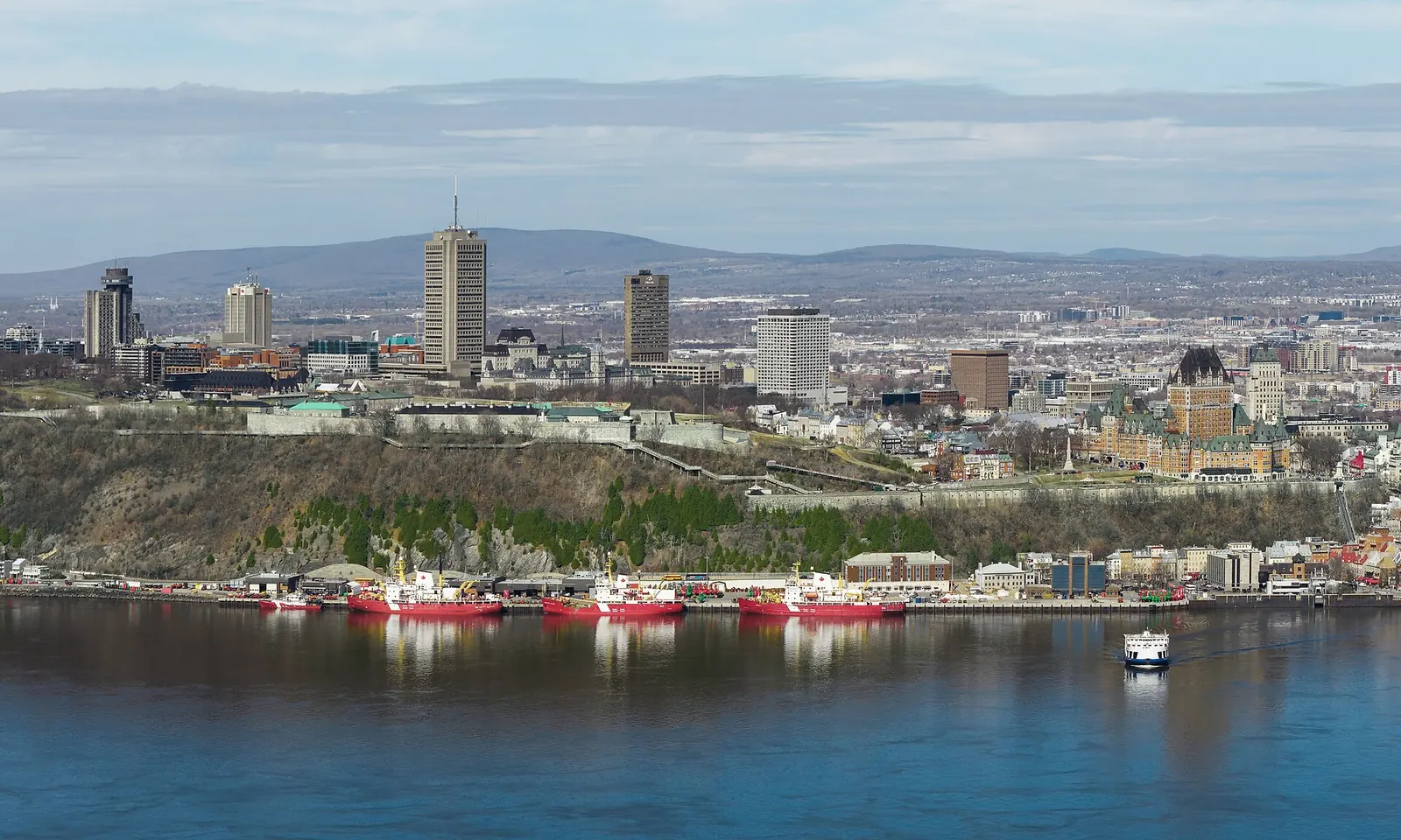 Great Fire of Quebec City, After: Quebec City skyline from Lévis
