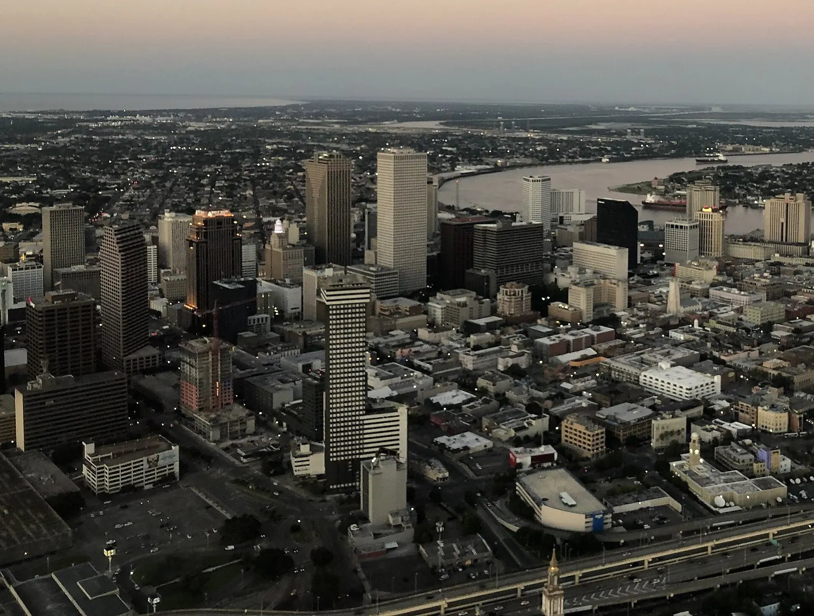 Great New Orleans Fire (1794), After: New Orleans from the Air September 2019 - Central Business District Skyline (cropped)