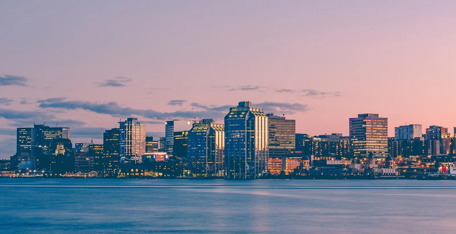 Halifax Explosion, After: Halifax Harbour Sunset Skyline, Nova Scotia (24237034620)