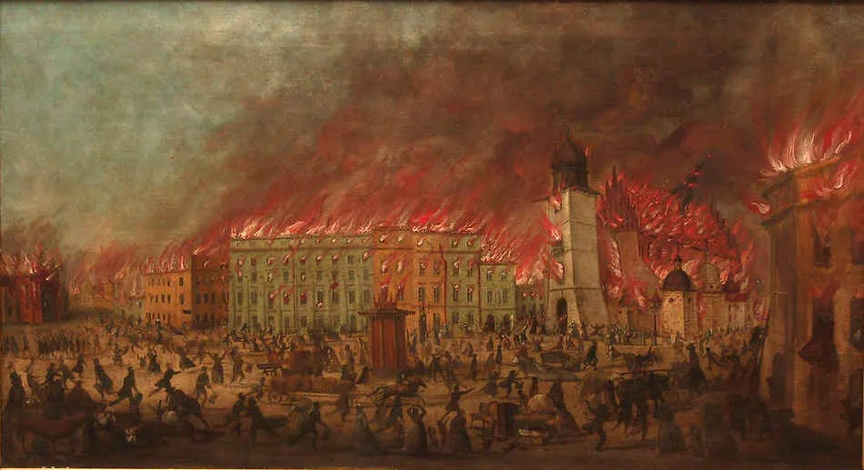 Kraków Fire of 1850, 1850: Teodor Baltazar Stachowicz - Pożar Krakowa, Rynek Główny, lipiec 1850