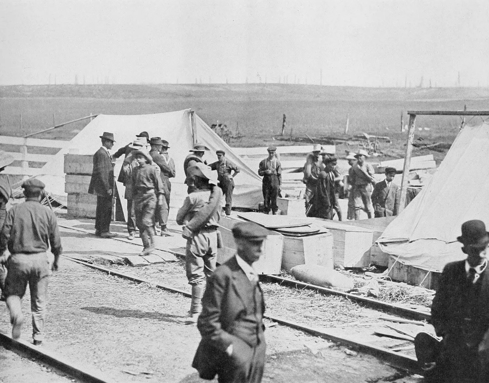 Matheson Fire, 1916: Temporary morgue at Matheson, Ontario (1916)