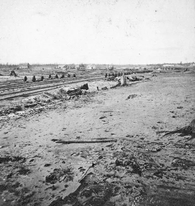Peshtigo fire, 1871: The ruins of Peshtigo and the surrounding landscape after 1871 fire