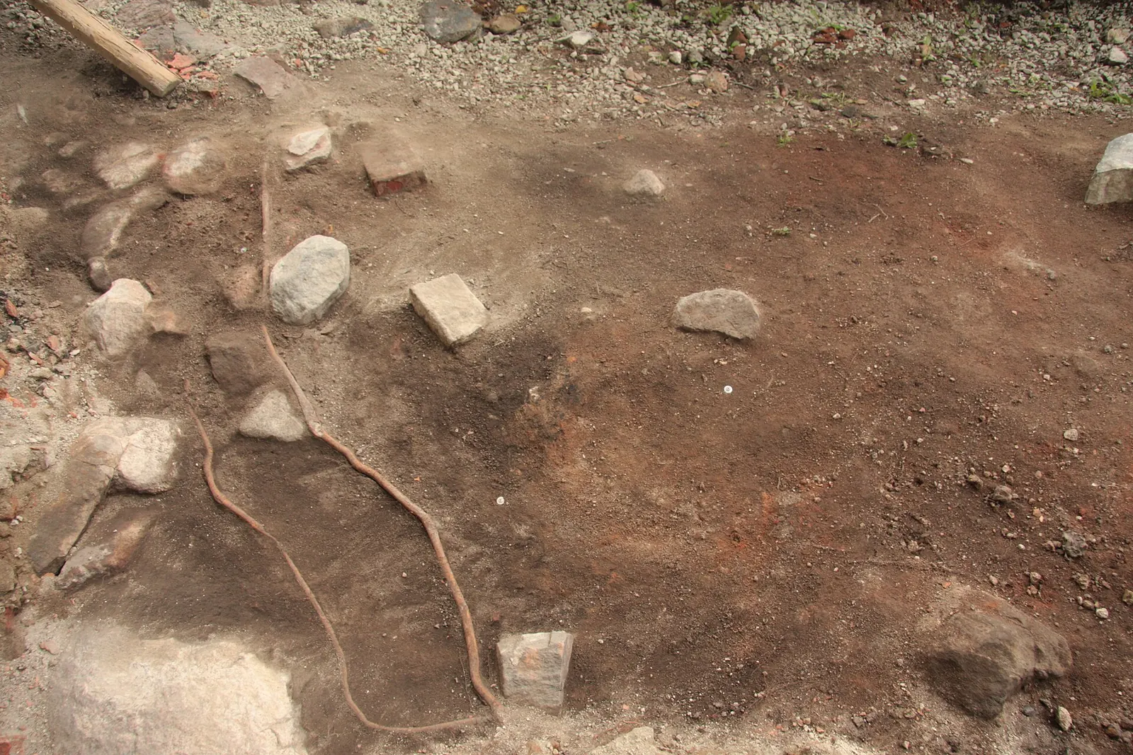 A burned layer in the ground