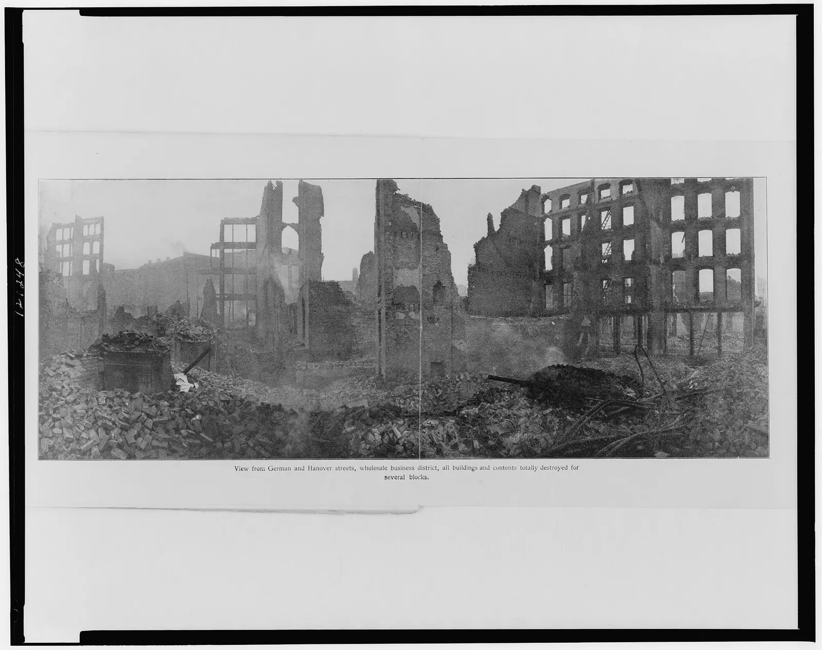 Same Story, Different City: View from German and Hanover streets, wholesale business district, all buildings and contents totally destroyed for several blocks LCCN00649584