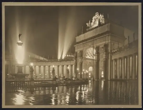 Willard Worden, Arch of the Rising Sun at Night, Panama-Pacific International Exposition