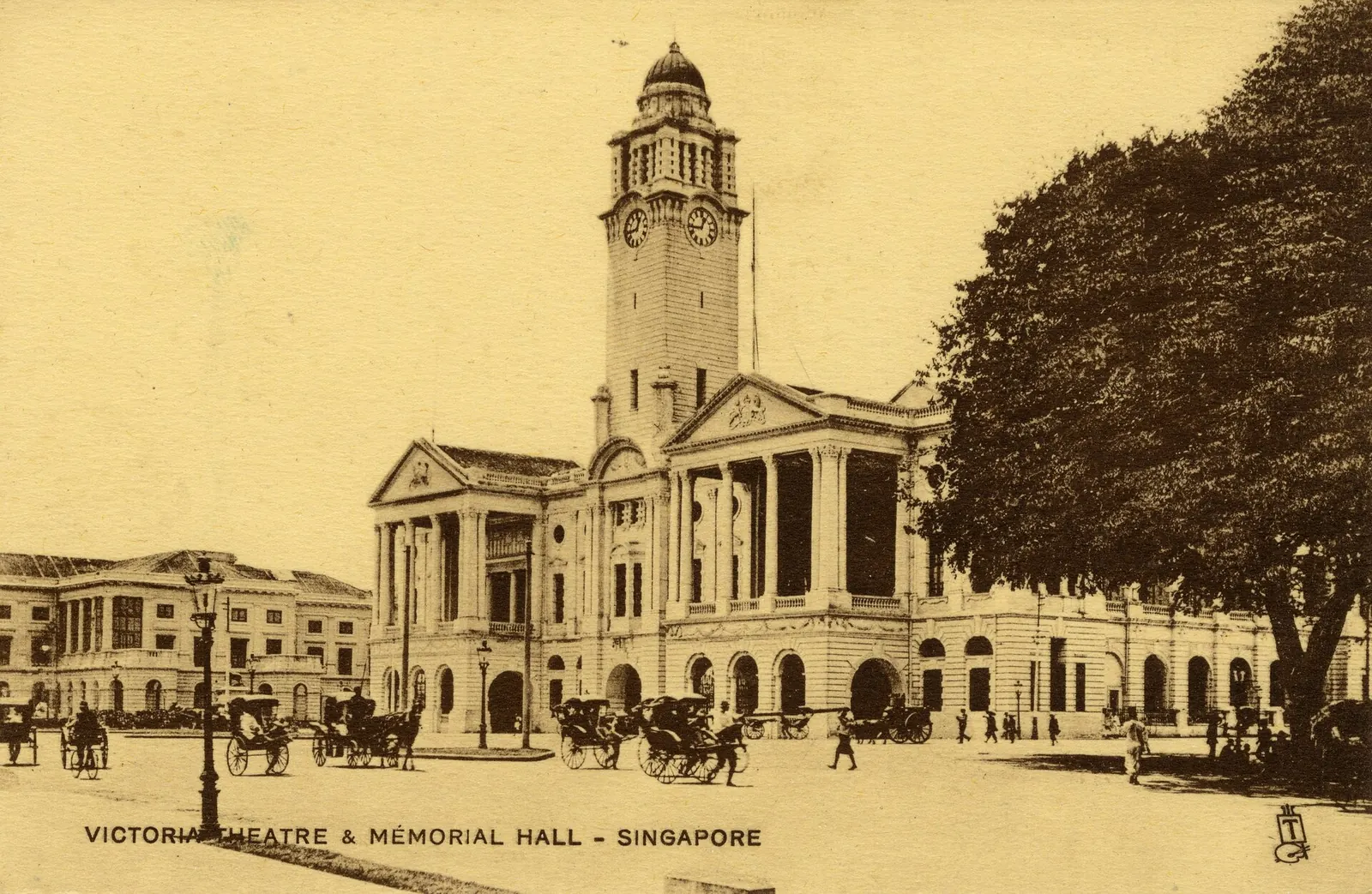 Victoria Theatre and Concert Hall: KITLV - 33196 - Victoria Theatre and Memorial Hall in Singapore - circa 1900