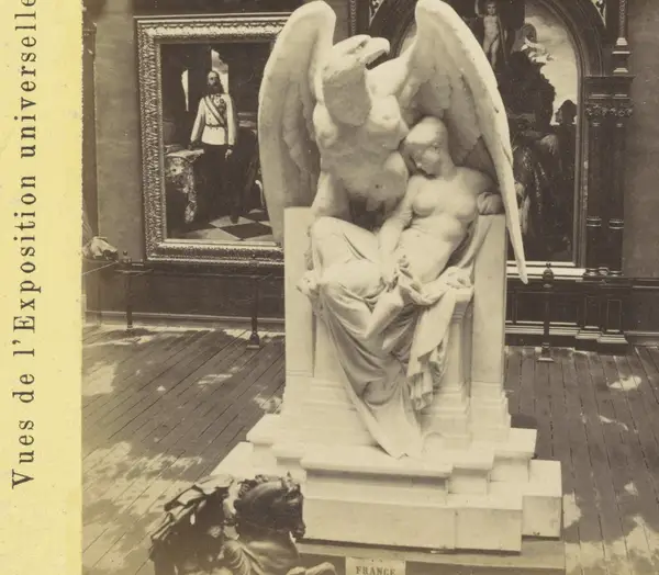 Sculpture of Hebe on display, 1873