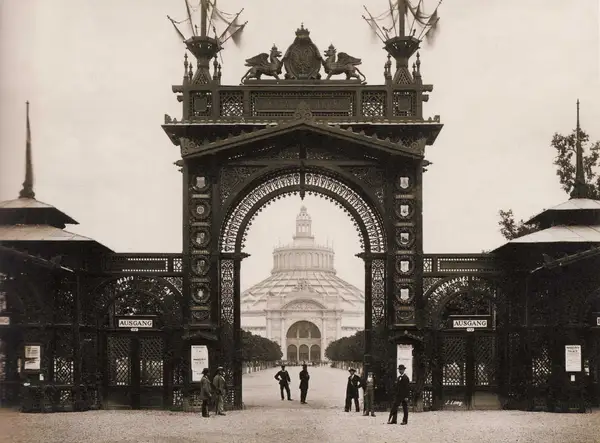 Entrance gate to the exhibition grounds, 1872